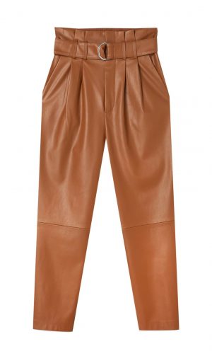 Faux leather paperbag trousers