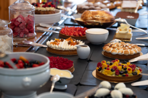 Colourful pastries and desserts served at French ski resort, Les Airelles.