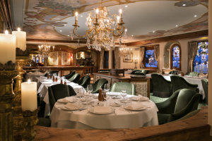 Luxury dining room in Les Airelles ski resort