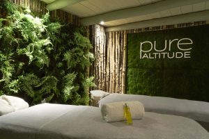 Massage beds at Pure Altitude spa at Les Fermes de Marie Hotel.